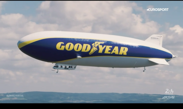 De Goodyear zeppelin maakte deel uit van de virtuele race van Le Mans